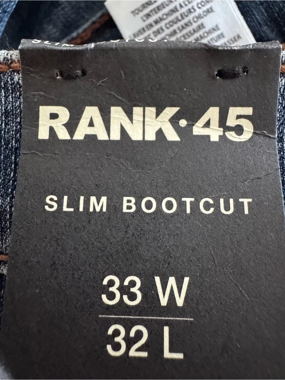 New Men’s Rank 45 33 x 32 Medium Wash Slim Bootcut Boot Barn Denim Blue Jeans